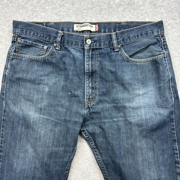 Levis 505 Jeans Mens 40x30 Blue Denim Pants Straight Fit American Distressed Y2K - Picture 4 of 16